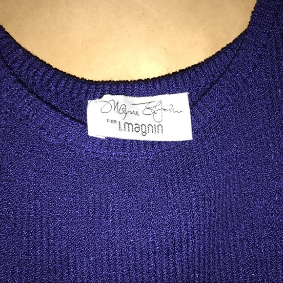 Vintage St John Knit Tank Top Blue Very Small Summer - Picture 4 of 8